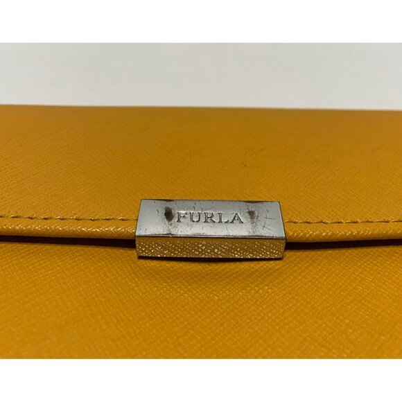 FINAL PRICE DROP Furla Leather Envelope Wallet Accordion Snap Mustard Yellow - Picture 13 of 13